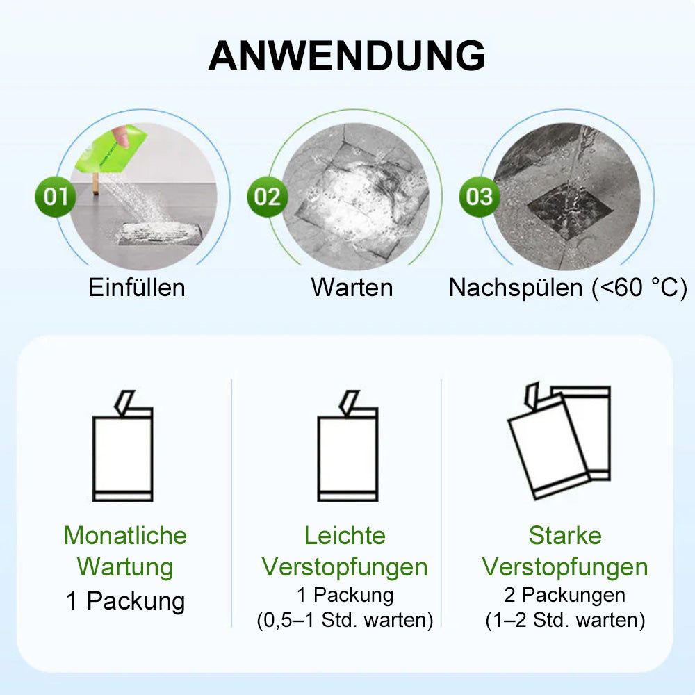 🆙💥 Leistungsstarkes tägliches Rohrreinigungspulver – Schnellwirkend, sicher & schonend für Küche, Bad & Dusche 🏠