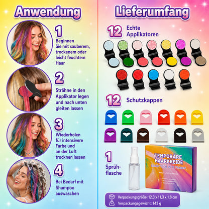 🎨 Sofortige Haarfarben-Magie – Auswaschbares temporäres Haarkreide-Set  ✨
