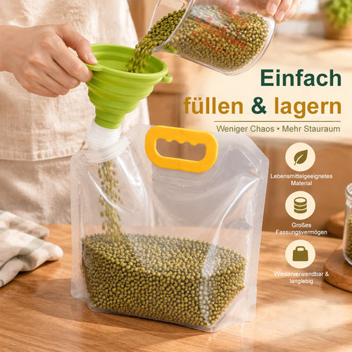 🏠 Große Vorratsbeutel – Lebensmittelecht, Luftdicht & Platzsparend