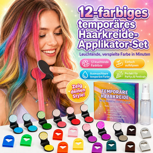 🎨 Sofortige Haarfarben-Magie – Auswaschbares temporäres Haarkreide-Set  ✨