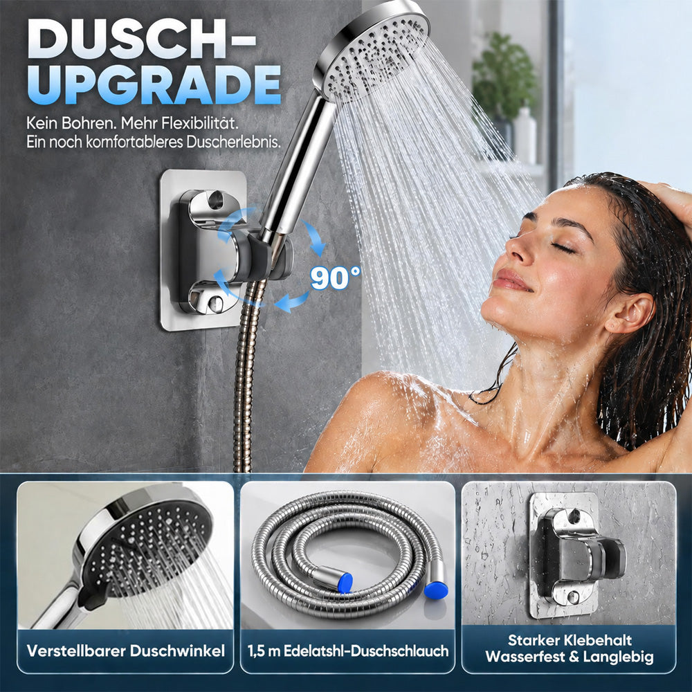 🆙🚿 Duschkopfhalter ohne Bohren – 90° verstellbar & bis 100 kg belastbar