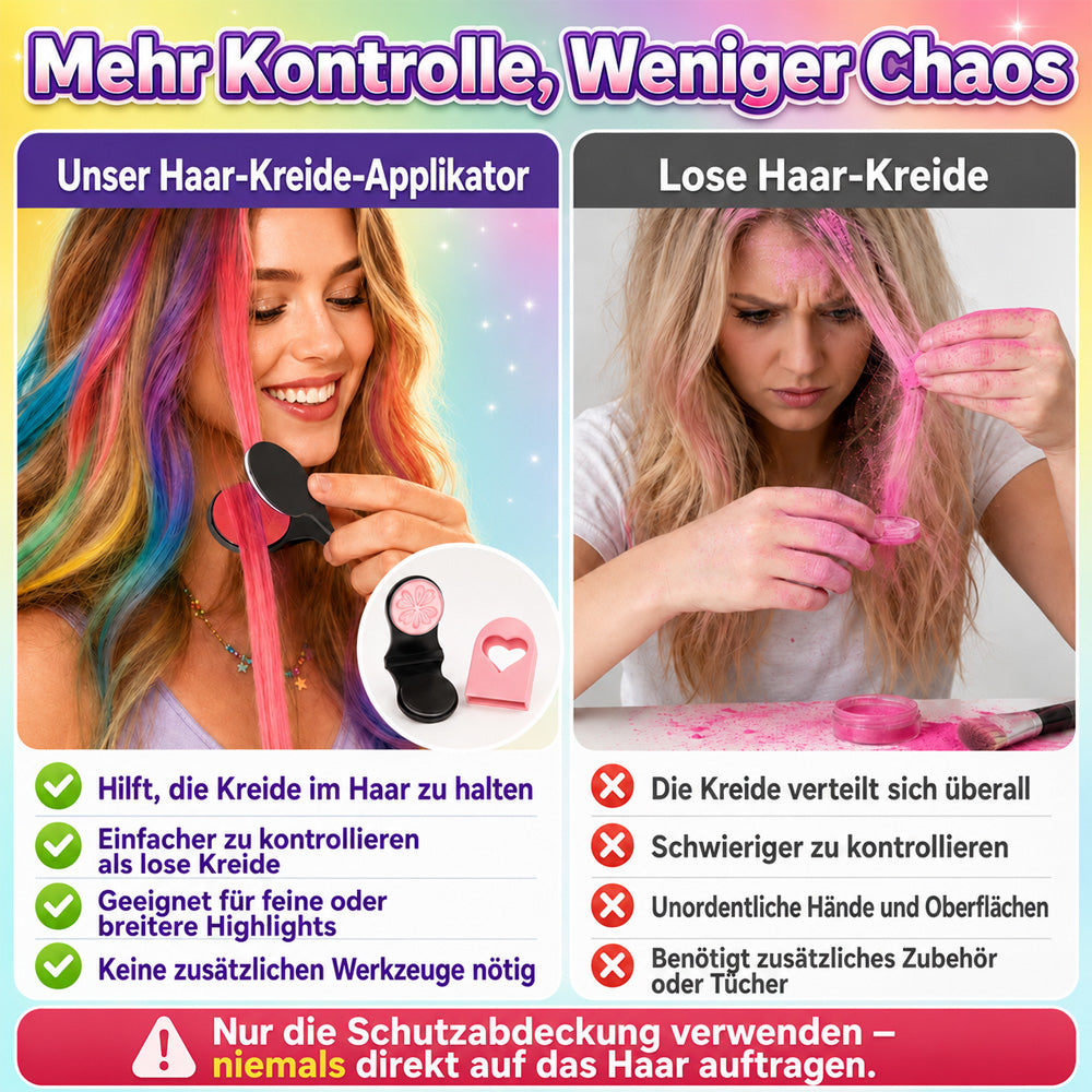 🎨 Sofortige Haarfarben-Magie – Auswaschbares temporäres Haarkreide-Set  ✨