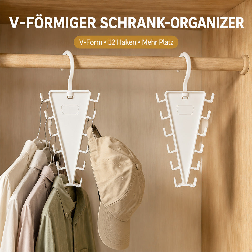 ✨V-förmiger Schrank-Organizer – 12 Haken für mehr Platz