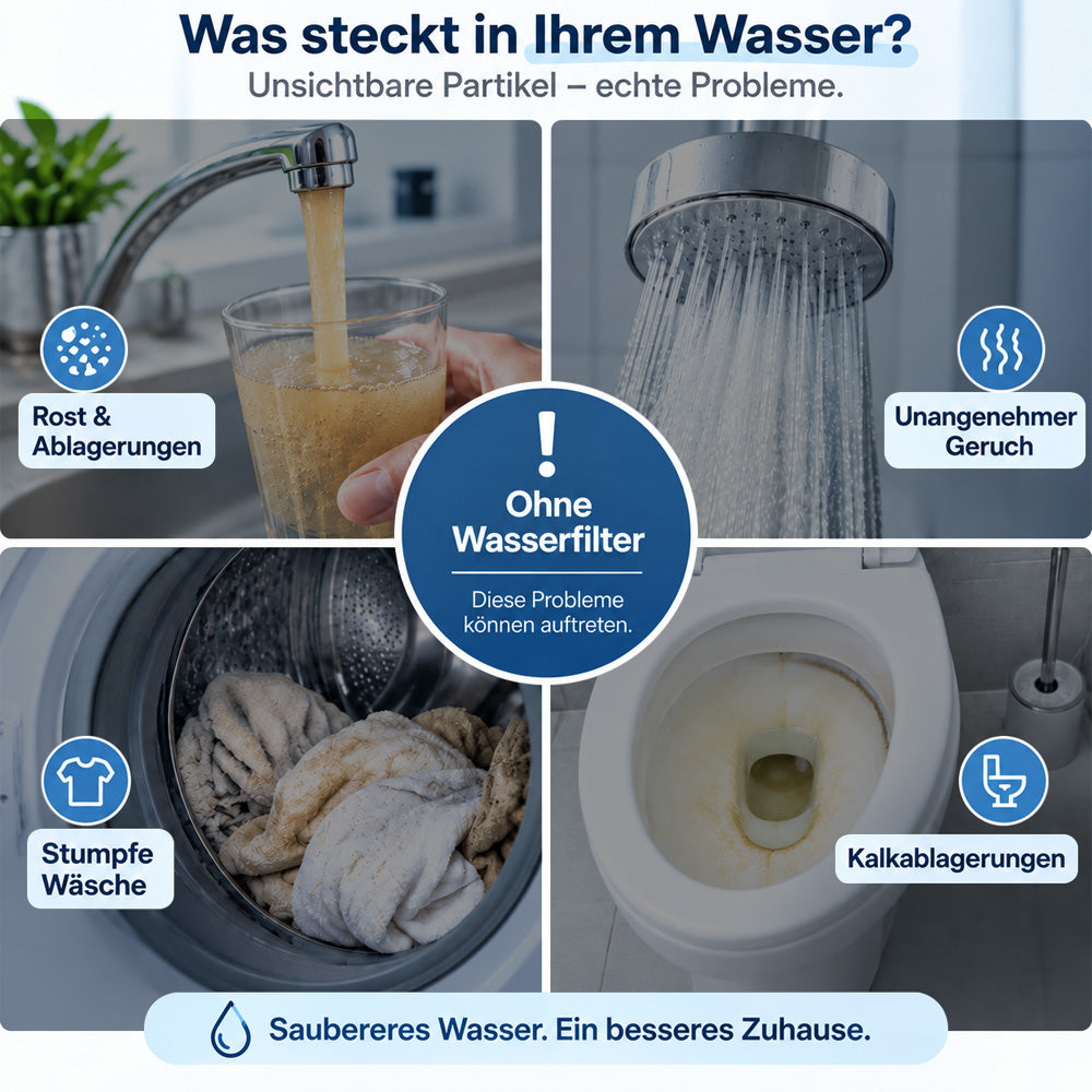 🏠 Wasserfilter für Zuhause – Universal Filter für Dusche, Küche, Wasserhahn & Waschmaschine