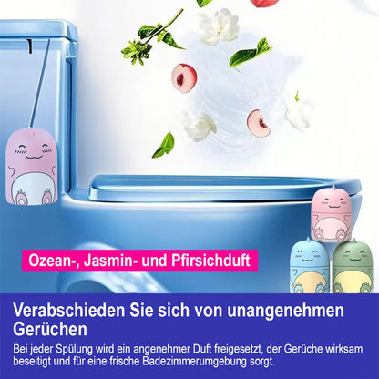 🆙🫧Automatischer WC-Reiniger im süßen Dino-Design – Langzeit Toilettenreiniger für den Spülkasten (Hält bis zu 9 Monate), WC-Duft gegen Kalk & Gerüche (Ozean/Jasmin/Pfirsich)