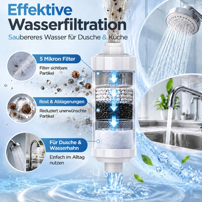 🏠 Wasserfilter für Zuhause – Universal Filter für Dusche, Küche, Wasserhahn & Waschmaschine