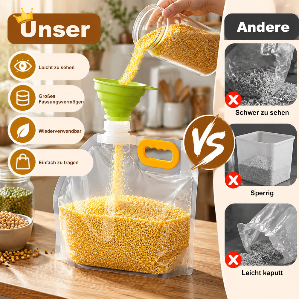 🏠 Große Vorratsbeutel – Lebensmittelecht, Luftdicht & Platzsparend