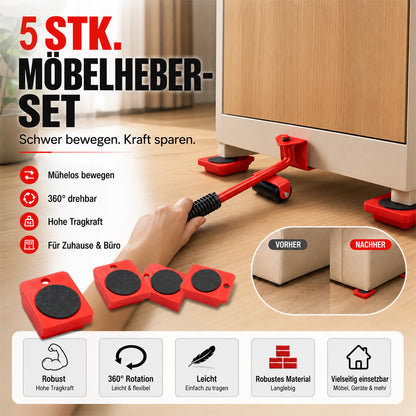 Möbelheber-Set 5-teilig – Schwere Möbel einfach anheben & verschieben