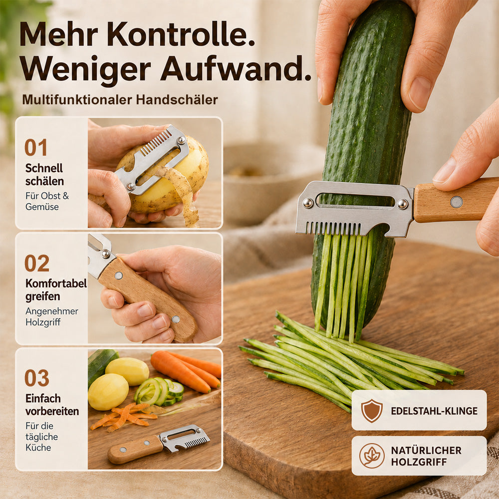 ✨ 3-in-1 Multifunktions-Gemüseschäler aus Edelstahl – Schälen, Schneiden & Hobeln
