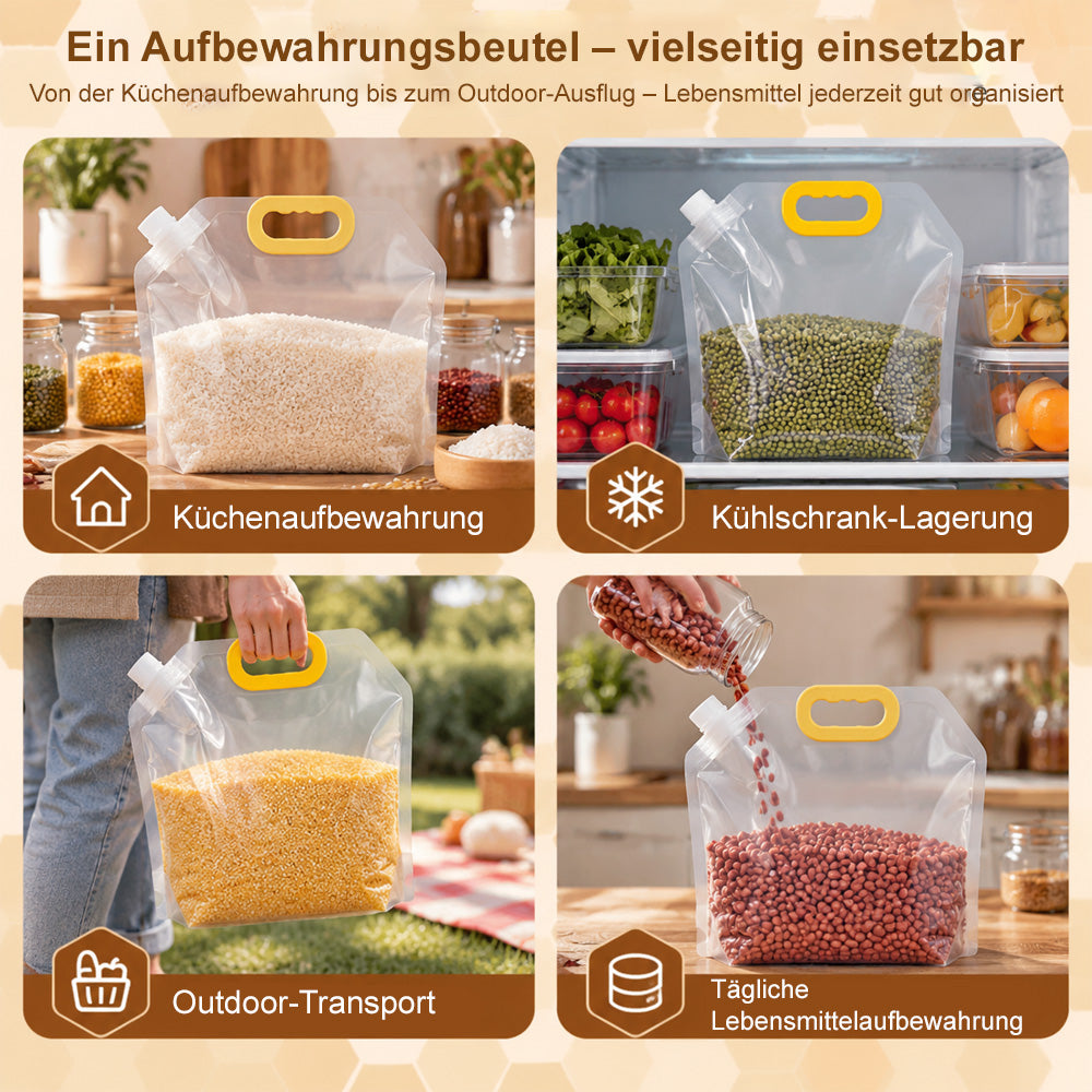 🏠 Große Vorratsbeutel – Lebensmittelecht, Luftdicht & Platzsparend