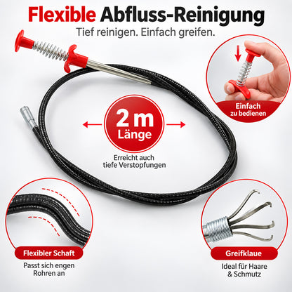 🪠 2M Abfluss-Reinigungsspirale – Entfernt Haare & Verstopfungen