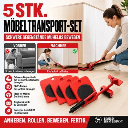 Möbelheber-Set 5-teilig – Schwere Möbel einfach anheben & verschieben