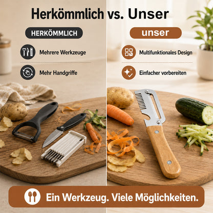 ✨ 3-in-1 Multifunktions-Gemüseschäler aus Edelstahl – Schälen, Schneiden & Hobeln