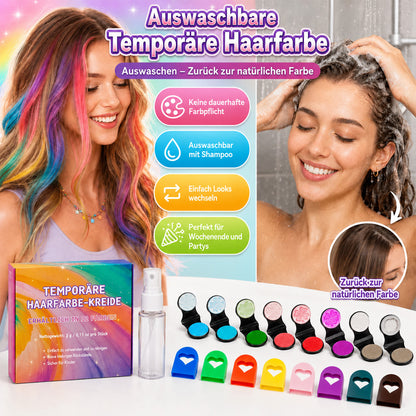 🎨 Sofortige Haarfarben-Magie – Auswaschbares temporäres Haarkreide-Set  ✨