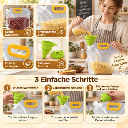 🏠 Große Vorratsbeutel – Lebensmittelecht, Luftdicht & Platzsparend