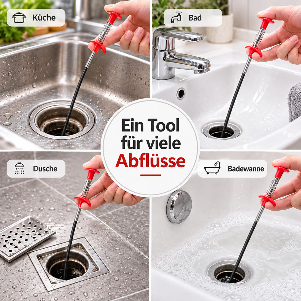 🪠 2M Abfluss-Reinigungsspirale – Entfernt Haare & Verstopfungen
