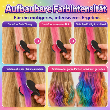 🎨 Sofortige Haarfarben-Magie – Auswaschbares temporäres Haarkreide-Set  ✨