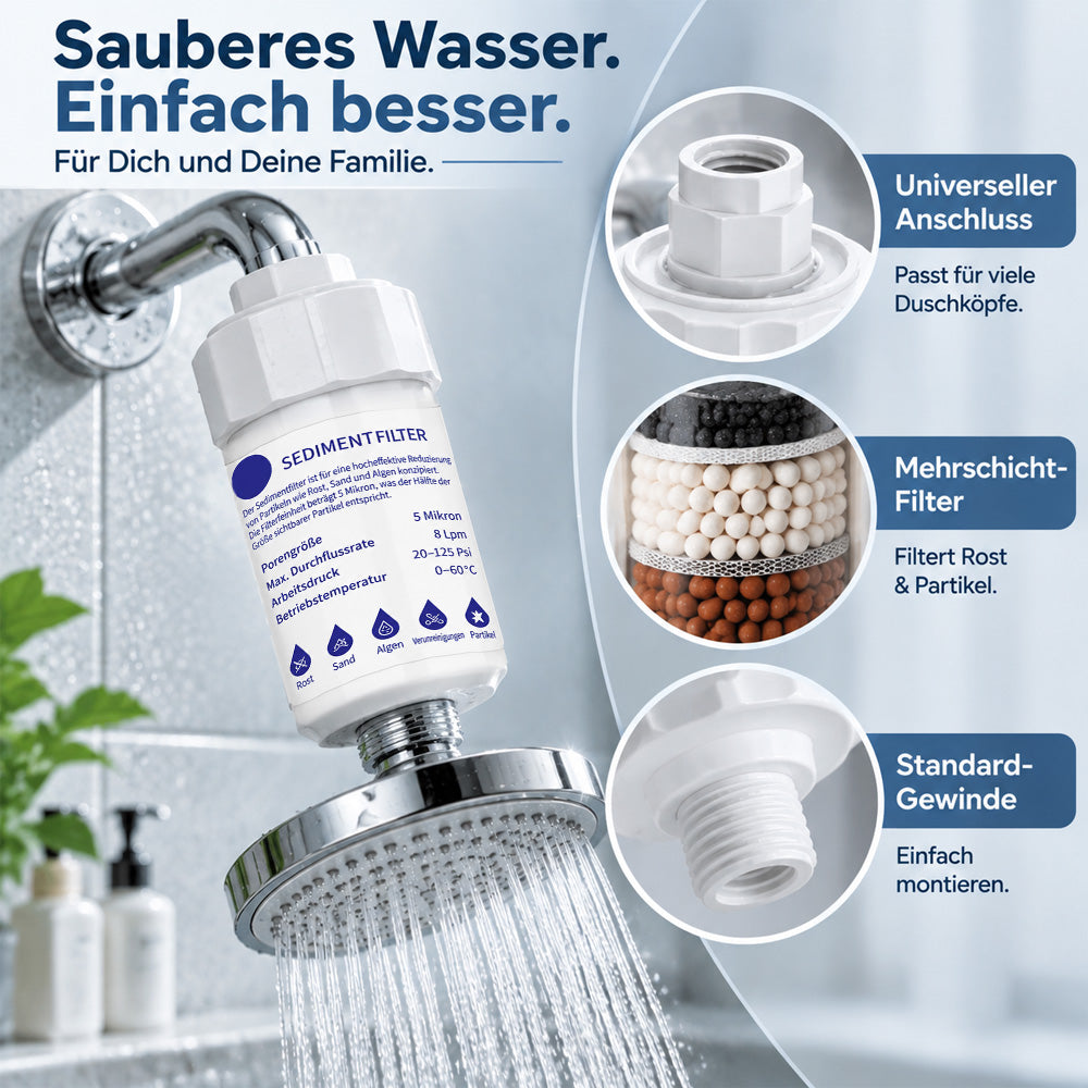 🏠 Wasserfilter für Zuhause – Universal Filter für Dusche, Küche, Wasserhahn & Waschmaschine