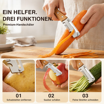 ✨ 3-in-1 Multifunktions-Gemüseschäler aus Edelstahl – Schälen, Schneiden & Hobeln