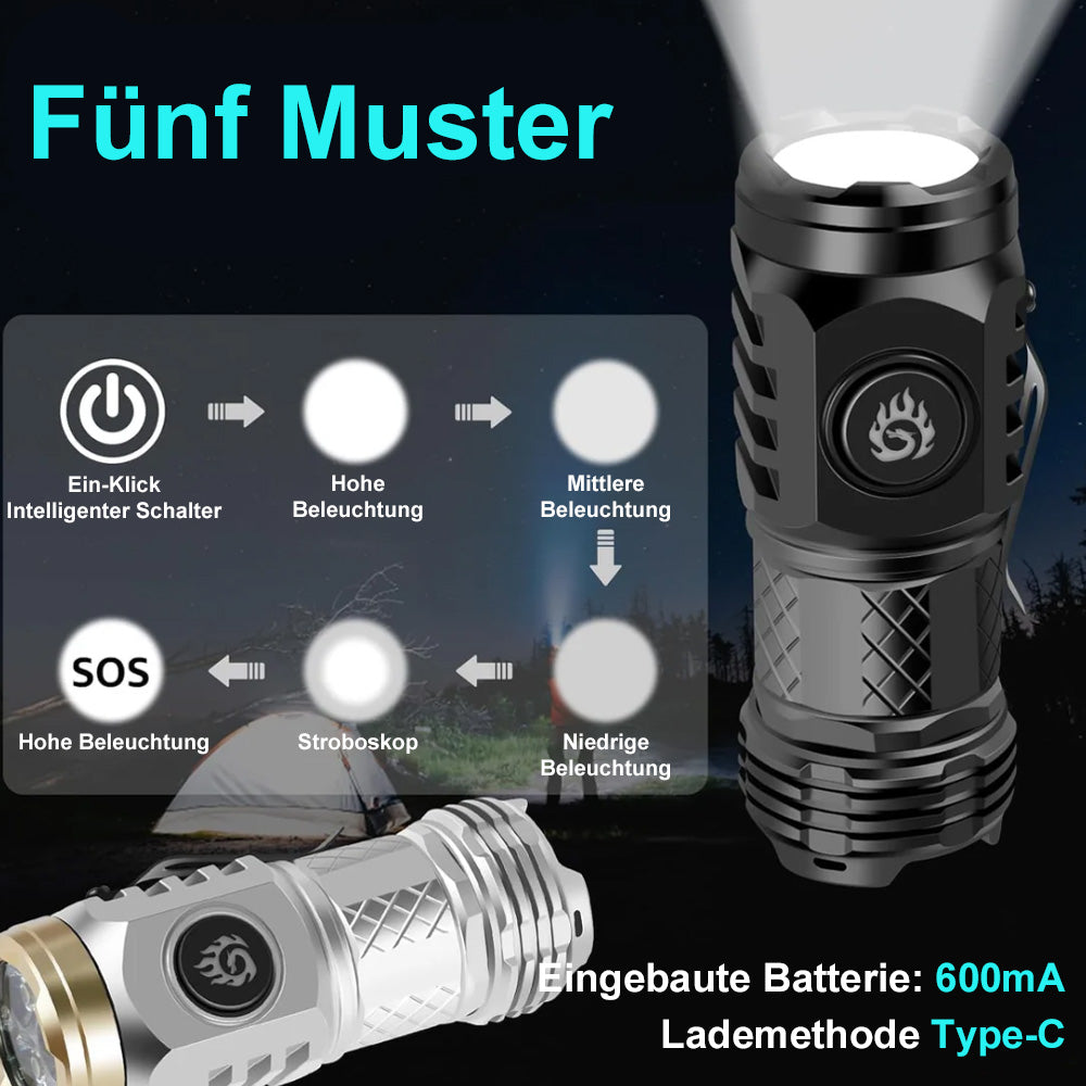 🔋🔦Three-Eyed Monster Mini Taschenlampe – Ultrastark, kompakt & wiederaufladbar