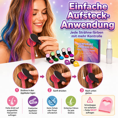 🎨 Sofortige Haarfarben-Magie – Auswaschbares temporäres Haarkreide-Set  ✨