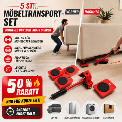 Möbelheber-Set 5-teilig – Schwere Möbel einfach anheben & verschieben