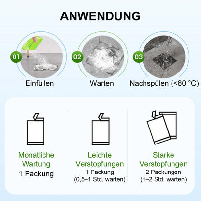 🆙💥 Leistungsstarkes tägliches Rohrreinigungspulver – Schnellwirkend, sicher & schonend für Küche, Bad & Dusche 🏠