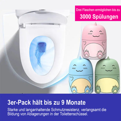 🆙🫧Automatischer WC-Reiniger im süßen Dino-Design – Langzeit Toilettenreiniger für den Spülkasten (Hält bis zu 9 Monate), WC-Duft gegen Kalk & Gerüche (Ozean/Jasmin/Pfirsich)