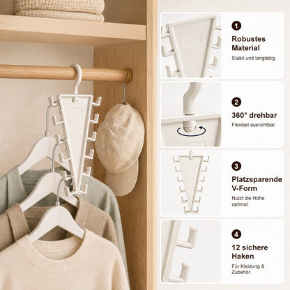✨V-förmiger Schrank-Organizer – 12 Haken für mehr Platz
