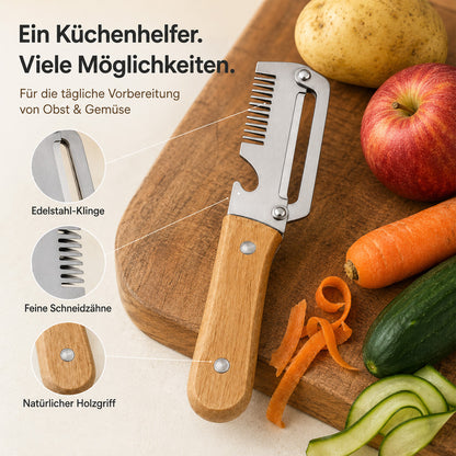 ✨ 3-in-1 Multifunktions-Gemüseschäler aus Edelstahl – Schälen, Schneiden & Hobeln