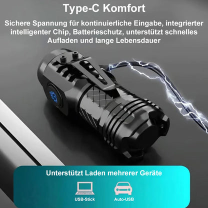 🔋🔦Three-Eyed Monster Mini Taschenlampe – Ultrastark, kompakt & wiederaufladbar