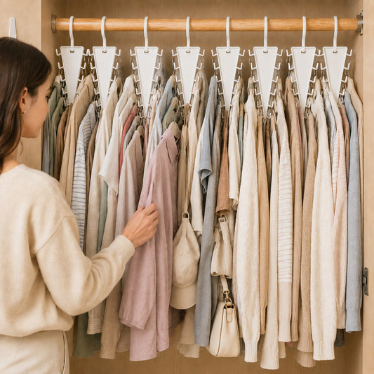 👕 V-förmiger Schrank-Organizer – 12 Haken für mehr Platz