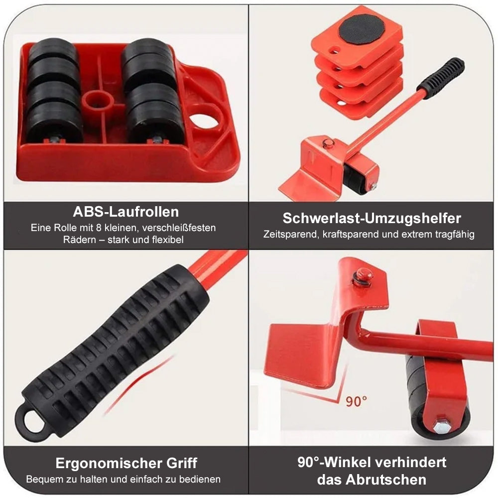 Möbelheber-Set 5-teilig – Schwere Möbel einfach anheben & verschieben